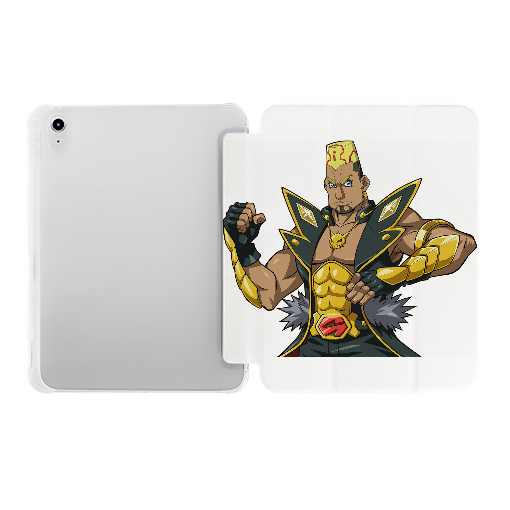 （画像用） 遊☆戯☆王 Yu-Gi-Oh! IPad ケース ペン収納付き 三つ折りスタンド PUレザー×シリコン 対応機種9.5/10.5/10.9インチ